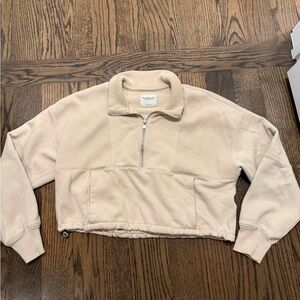 Abercrombie & Fitch Cream Half-Zip Sweater